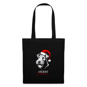Airedale Terrier Joyeux Noël, Tête De Chien - Sac en tissu - noir - Devant