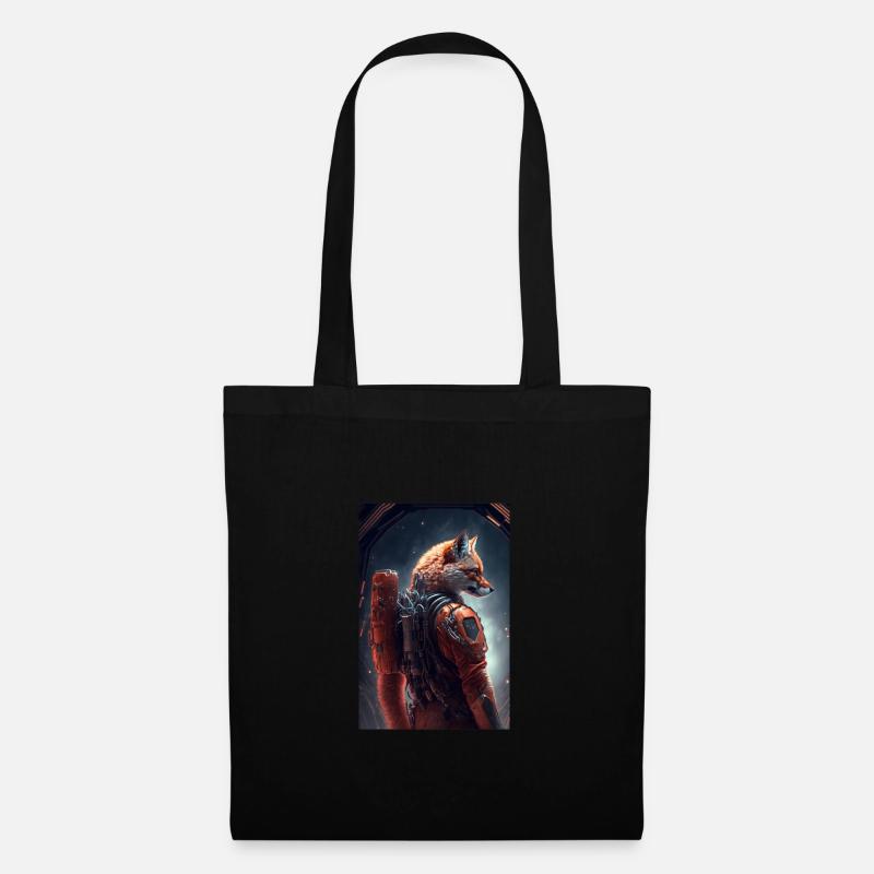 Fox in space - Tote Bag - black
