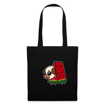 Pug and watermelon. Dog Mom Gift - Tote Bag - black - Front