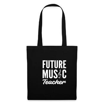 Zukünftiger Musiklehrer Musiker Gift - Stoffbeutel - Schwarz - Vorne
