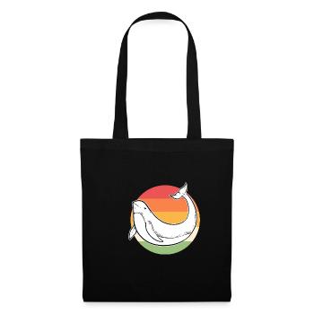 Narwhal Vintage Ozeanographie Geschenk - Stoffbeutel - Schwarz - Vorne