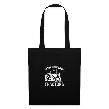 Facilement distrait par les tracteurs - Sac en tissu - noir - Devant