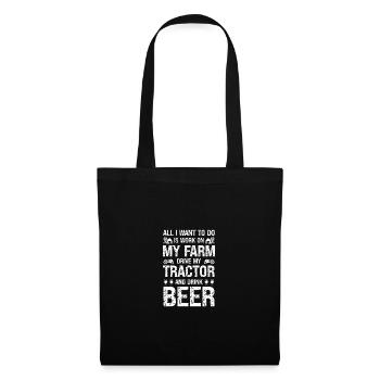 All I want is to work on my farm, - Tote Bag - black - Front
