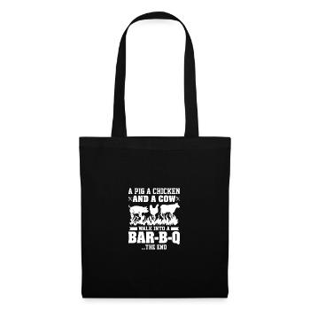 A pig, a chicken and a cow go into a B - Tote Bag - black - Front
