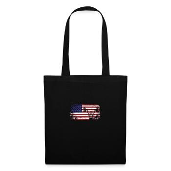 Salle de gym colorée du drapeau des États-Unis - - Sac en tissu - noir - Devant