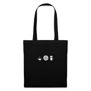 Bière - Café - Jeu de fléchettes - Sac en tissu - noir - Devant