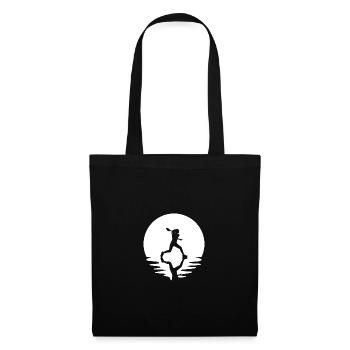 Cercle et réflexion - Femme jouant au tennis - - Sac en tissu - noir - Devant