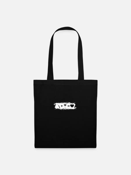 Grunge Rectangle - Herz - Wein - Jagd - - Stoffbeutel - Schwarz