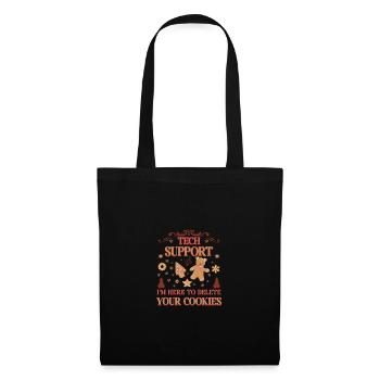 Technischer Support Ich bin hier, um Ihre Cookies zu löschen Weihnachten - Stoffbeutel - Schwarz - Vorne