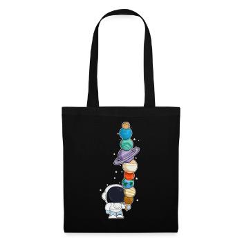Astronaute avec glace - Sac en tissu - noir - Devant