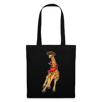 Girafe Cowboy Cowboy Chapeau - Sac en tissu - noir - Devant