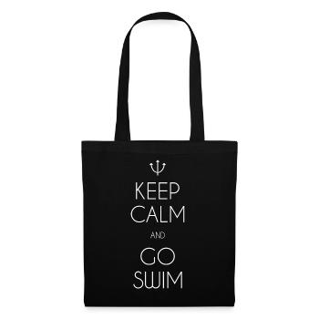 Keep Calm and Go Swim - Stoffbeutel - Schwarz - Vorne