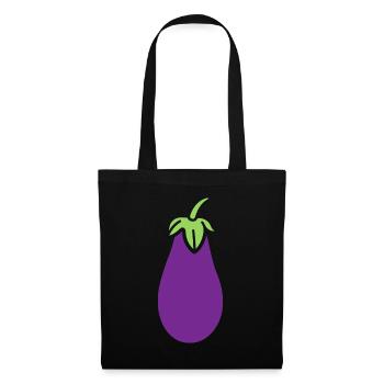 Aubergine - Sac en tissu - noir - Devant