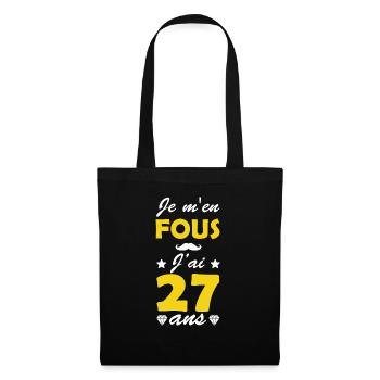 Je m'en fous j'ai 27 ans - Sac en tissu - noir - Devant