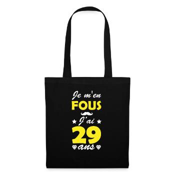 j ai 29 ans / humour anniversaire 29 ans - Sac en tissu - noir - Devant
