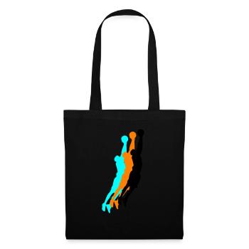 basketballer silhouette 3 - Stoffbeutel - Schwarz - Vorne