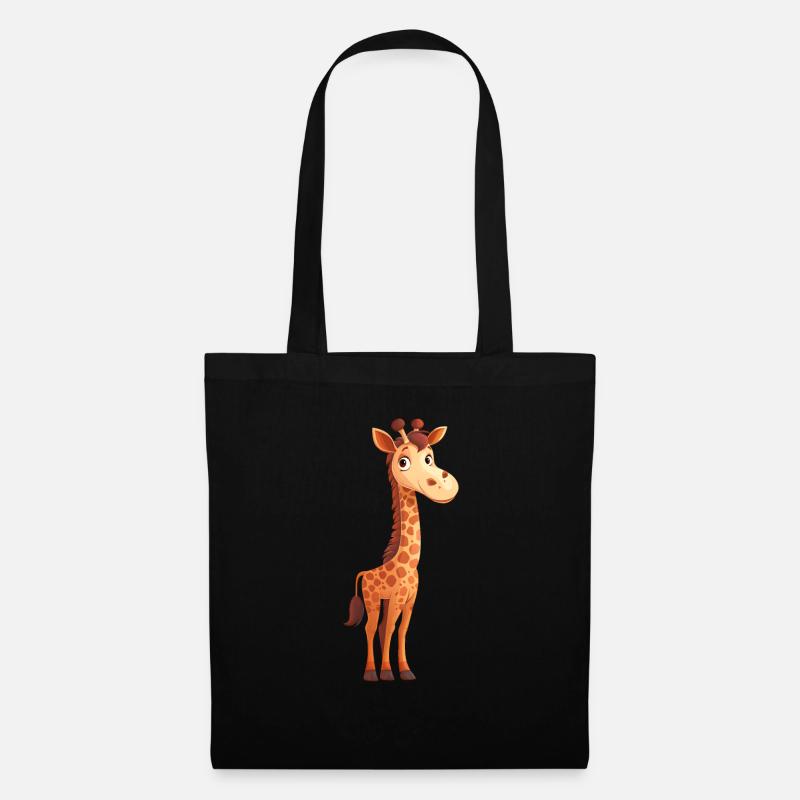 Lustige Giraffe - Stoffbeutel - Schwarz