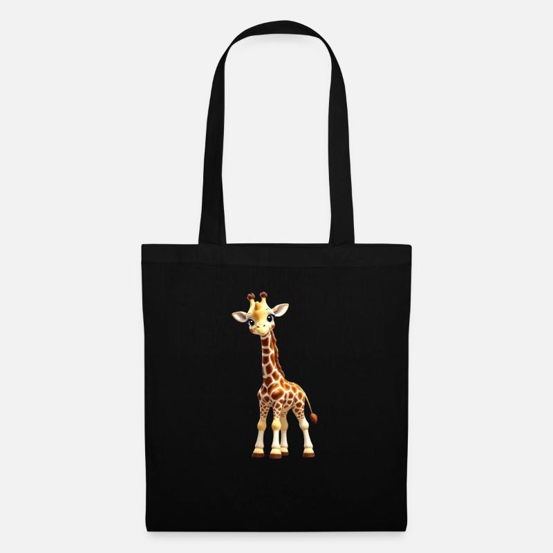 Tiny Giraffe/ Baby Giraffe - Tote Bag - black
