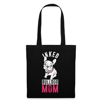 Bulldog Mama Tätowiert Old English Bulldog Mom Tat - Stoffbeutel - Schwarz - Vorne