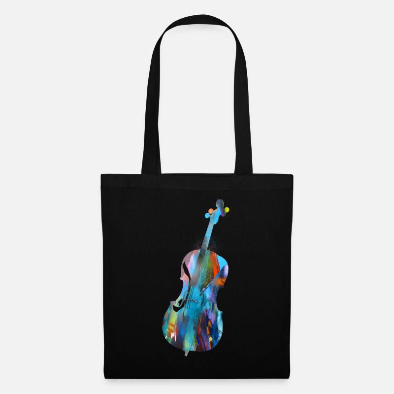 Violon,Violoncelle,Graffiti,Peinture - Sac en tissu - noir