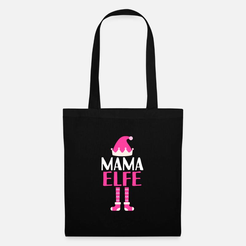 Mutter Elfe Mama Elf Geschenk - Stoffbeutel - Schwarz