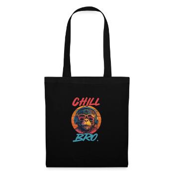 Chill Bro Cool Monkey Hip Hop Vibes Retro Music - Stoffbeutel - Schwarz - Vorne