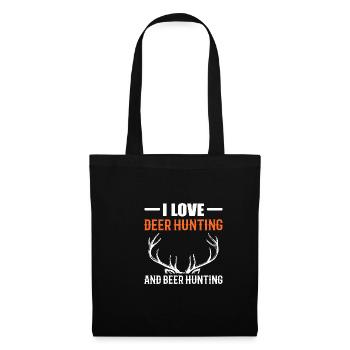 Cadeau chasseur de cerfs de chasse à la bière - Sac en tissu - noir - Devant