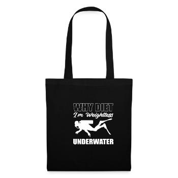 Schwerelose Unterwasser Schwimmer Geschenk - Stoffbeutel - Schwarz - Vorne