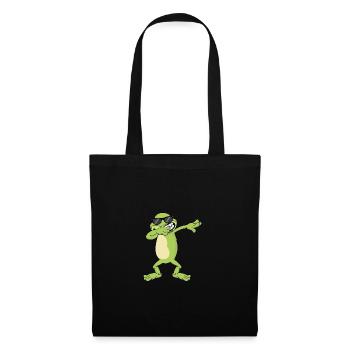 Frosch Dabbing Dab Geschenk - Stoffbeutel - Schwarz - Vorne
