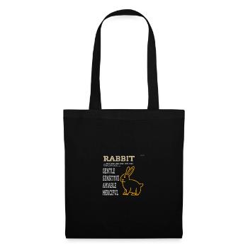 chinese zodiac: rabbit - Tote Bag - black - Front