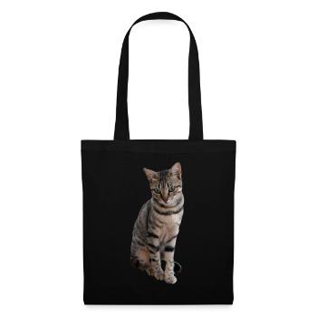 Katze Kätzchen Tigerkatze Katzenshirt Geschenk - Stoffbeutel - Schwarz - Vorne