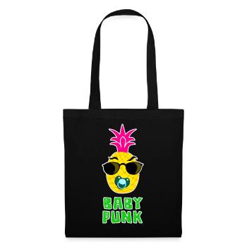 Baby Punk Ananas cool - Stoffbeutel - Schwarz - Vorne