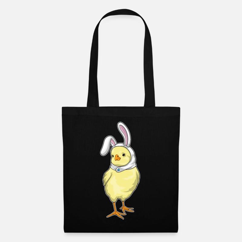 Chick Easter Bunny Ears - Tote Bag - black