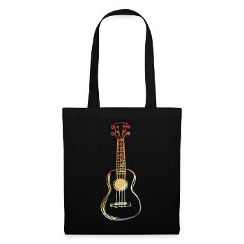 Ukulele Skizze Retro Style - Stoffbeutel - Schwarz - Vorne