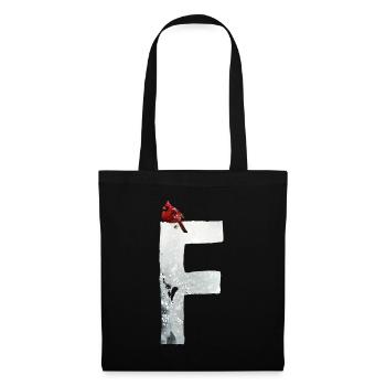 F – caractère décoratif – hiver - Sac en tissu - noir - Devant