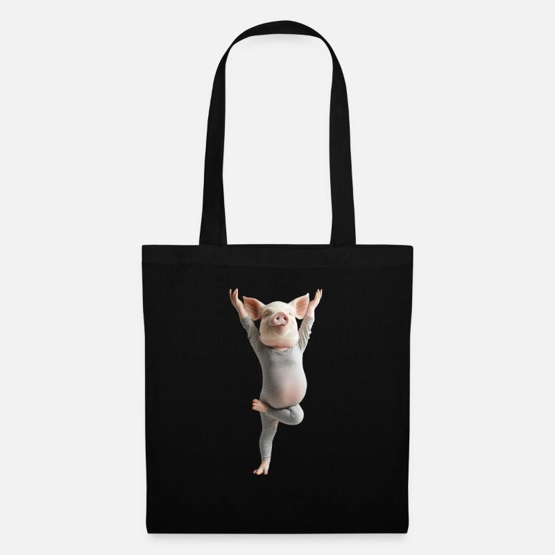 Schwein - Stoffbeutel - Schwarz