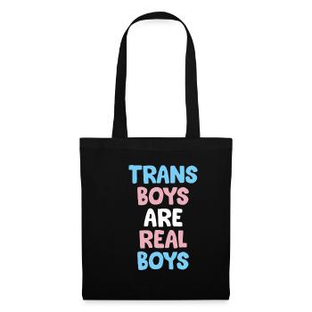 Trans-Jungs sind echte Jungs - Stoffbeutel - Schwarz - Vorne