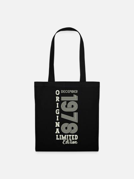Original Dezember 1978 44. Geburtstag Geschenk - Stoffbeutel - Schwarz
