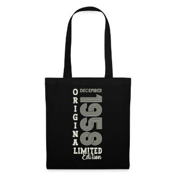 Cadeau original du 64e anniversaire de décembre 1958 - Sac en tissu - noir - Devant
