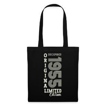 Cadeau original du 67e anniversaire de décembre 1955 - Sac en tissu - noir - Devant
