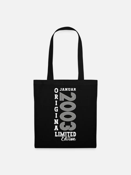 Jahrgang 2003 Januar 20. Geburtstag Geschenk Mann - Stoffbeutel - Schwarz