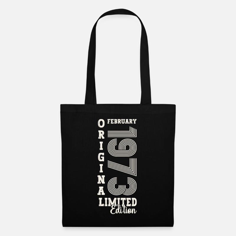 Februar Jahrgang 1973 50. Geburtstag Geschenk Mann - Stoffbeutel - Schwarz