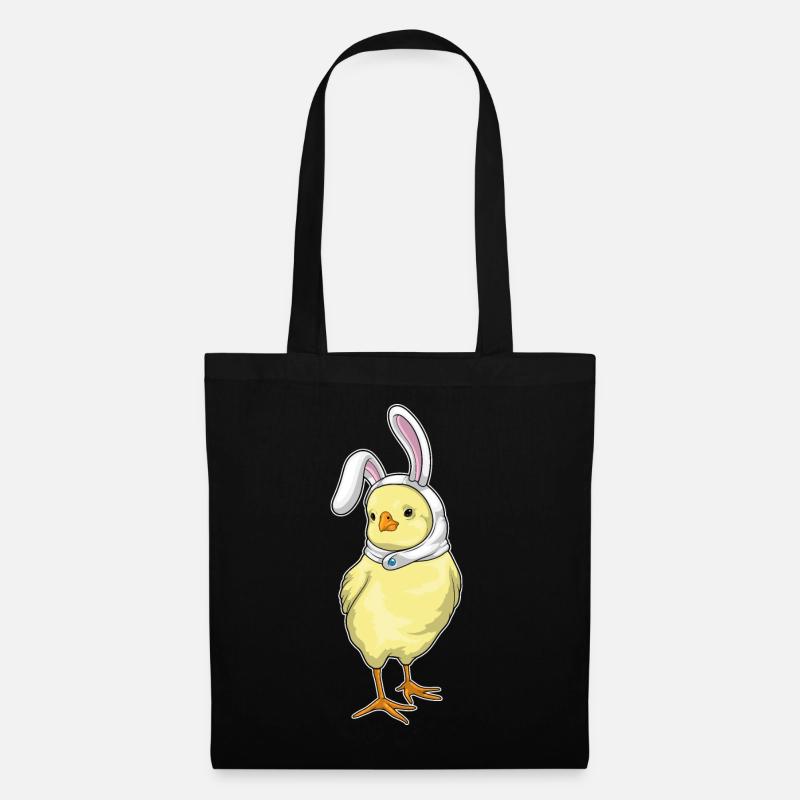 Küken Hase Ostern - Stoffbeutel - Schwarz
