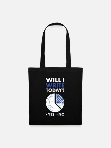 Writer Will I Write Today - Stoffbeutel - Schwarz