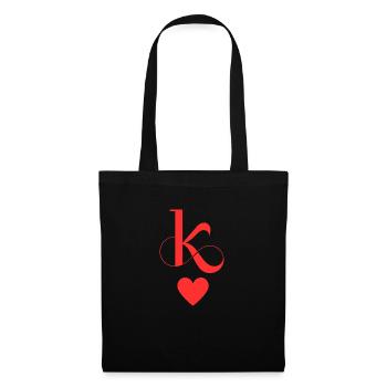 Roi des coeurs - King - Sac en tissu - noir - Devant