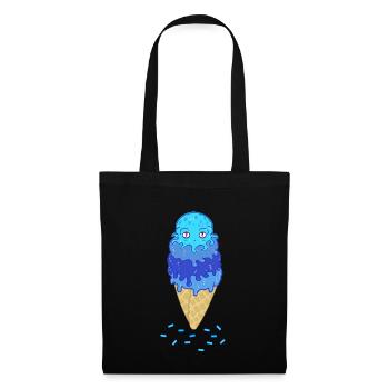 Crème glacée au poulpe kawaii en été - Sac en tissu - noir - Devant