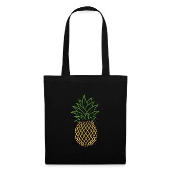 Ananas - Stoffbeutel - Schwarz - Vorne