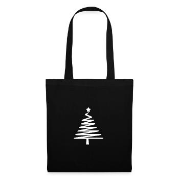 Weihnachtsbaum groß [white] - Stoffbeutel - Schwarz - Vorne