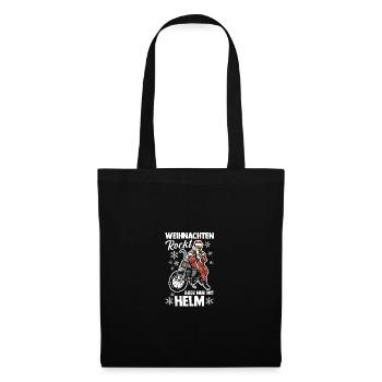 Père Noël moto Noël Noël - Sac en tissu - noir - Devant