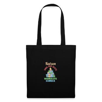 Weihnachtsmann Weihnachtsfest Weihnachten Katzen - Stoffbeutel - Schwarz - Vorne